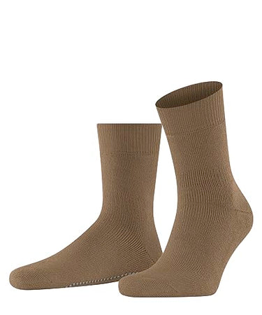 FALKE Herren Stoppersocken Homepads HP Wolle Baumwolle rutschhemmende Noppen 1 Paar, Braun (Wholegrain 5017), 35-38 im Sale